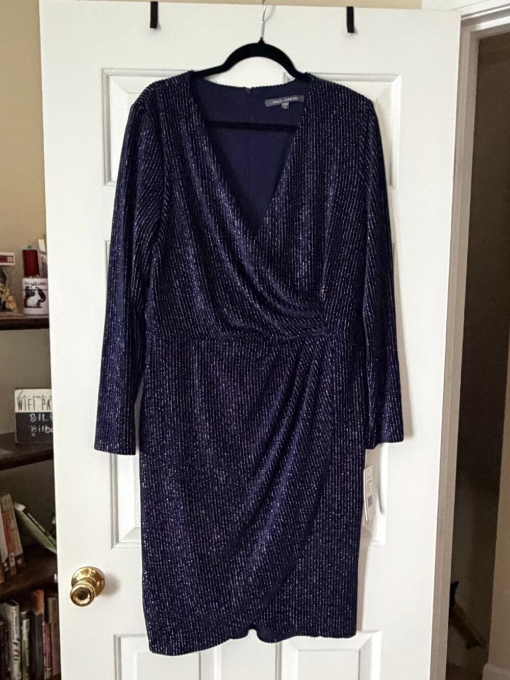 Sparkly Long-Sleeved Blue Dress